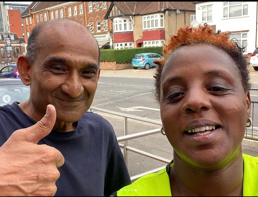   Andrea and Kamal on collection day  